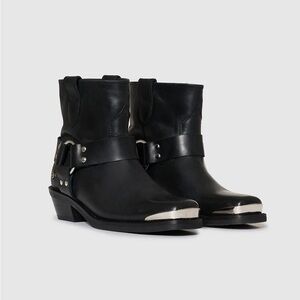 Anine Bing Ryder Black Leather Ankle Boots